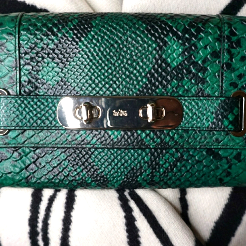 COACH  Swagger Embossed Python Clutch *Brand New* - Picture 5 of 8